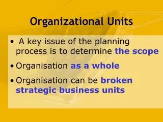 Organizational Units