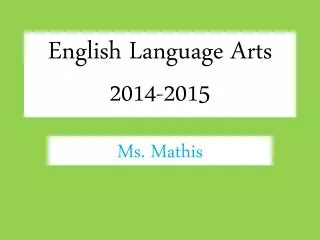 English Language Arts 2014-2015