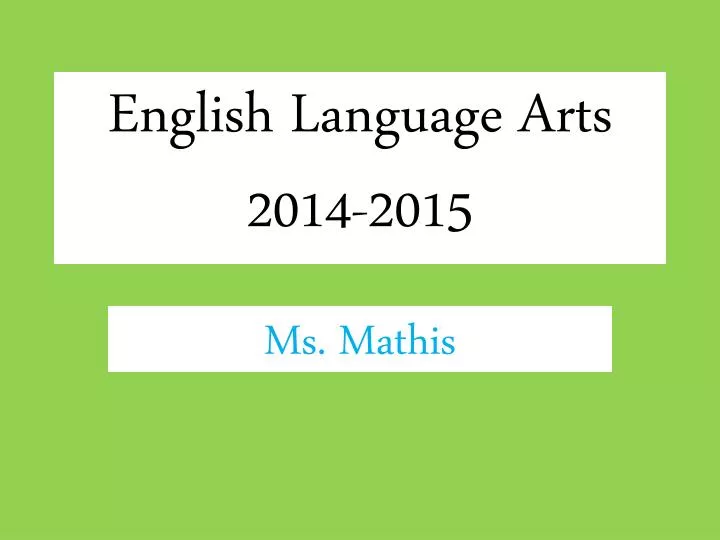 english language arts 2014 2015