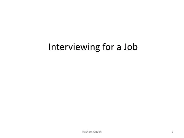 interviewing for a job