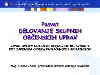 posvet delovanje skupnih ob inskih uprav