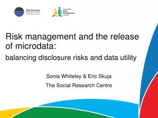 Risk management and the release of microdata :