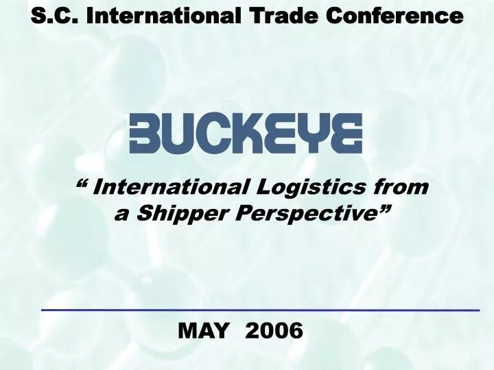 international logistics from a shipper perspective