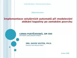 ing david vojtek ph d vedouc diplomov pr ce