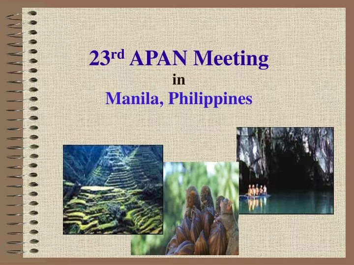 23 rd apan meeting in manila philippines