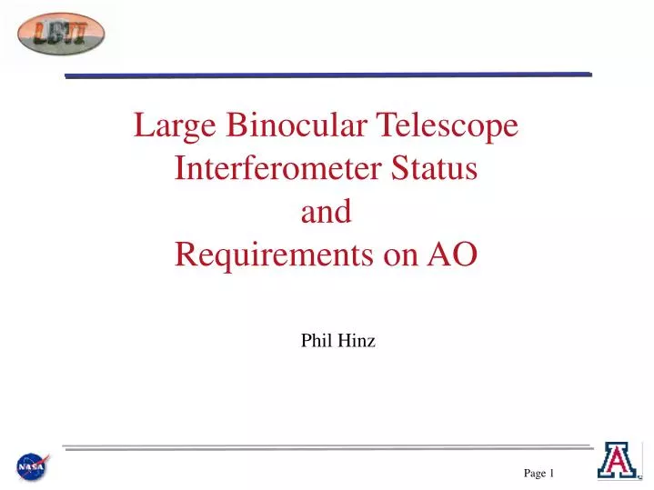 large binocular telescope interferometer status and requirements on ao