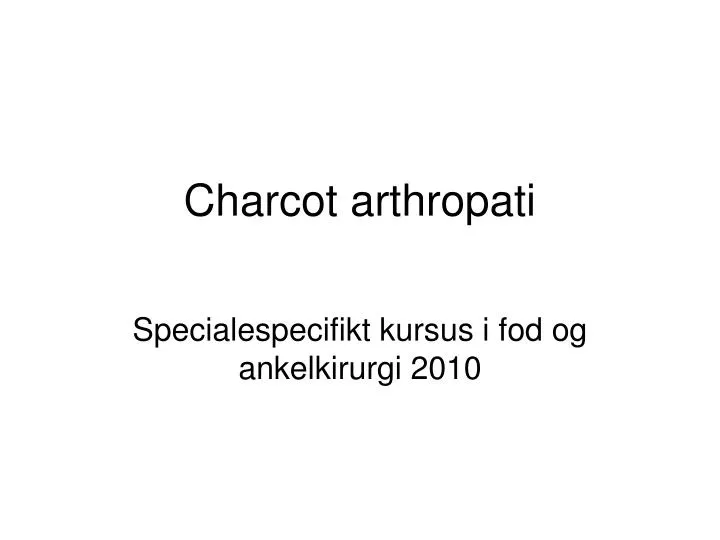 charcot arthropati