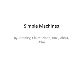 simple machines