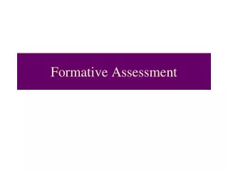 formative assessment