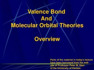 Valence Bond And Molecular Orbital Theories Overview