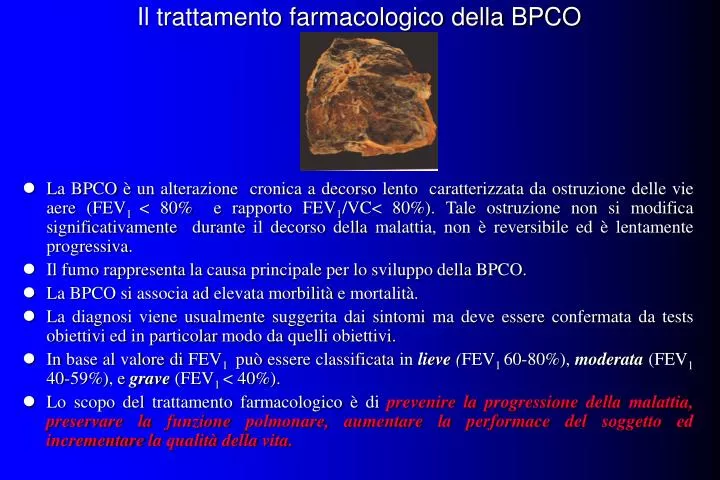 il trattamento farmacologico della bpco