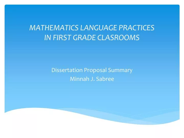 mathematics language practices in first grade clasrooms