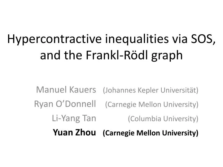 hypercontractive inequalities via sos and the frankl r dl graph