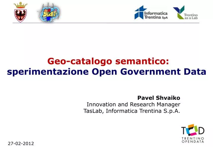 geo catalogo semantico sperimentazione open government data