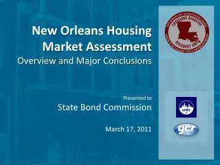 Presented to State Bond Commission March 17, 2011