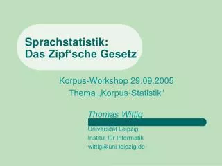 Sprachstatistik: Das Zipf‘sche Gesetz