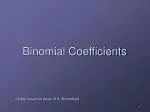 Binomial Coefficients - slide 1