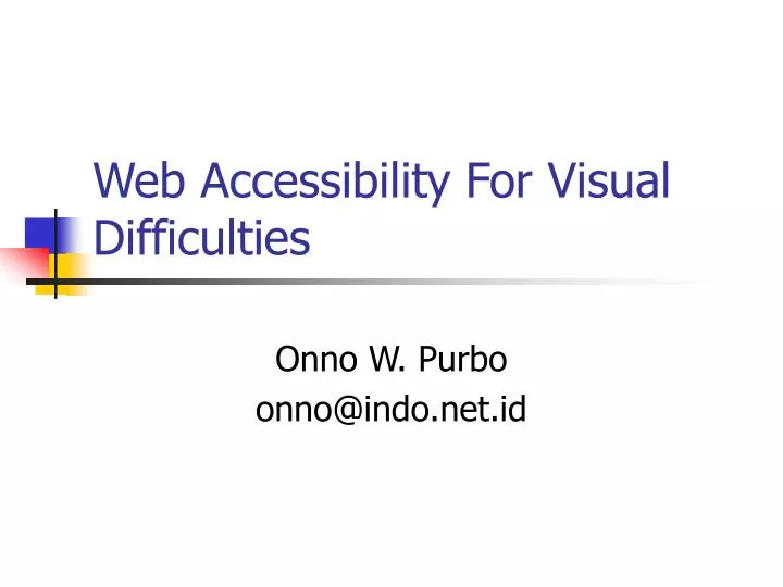 web accessibility for visual difficulties