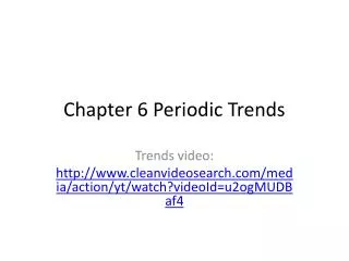 Chapter 6 Periodic Trends