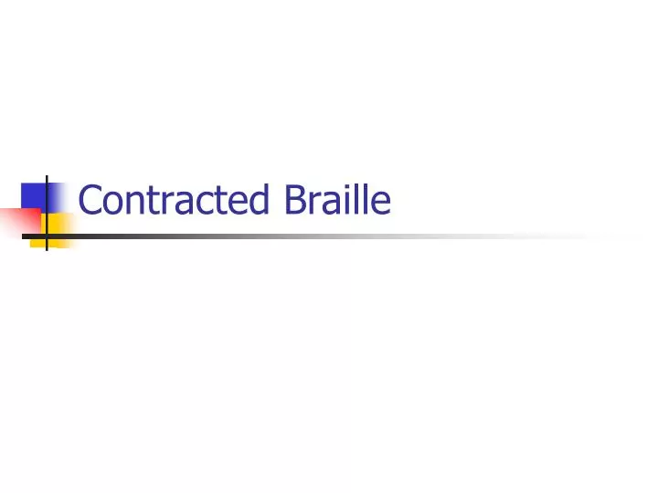 contracted braille
