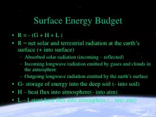 Surface Energy Budget