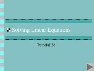 Solving Linear Equations