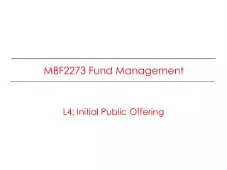 MBF2273 Fund Management