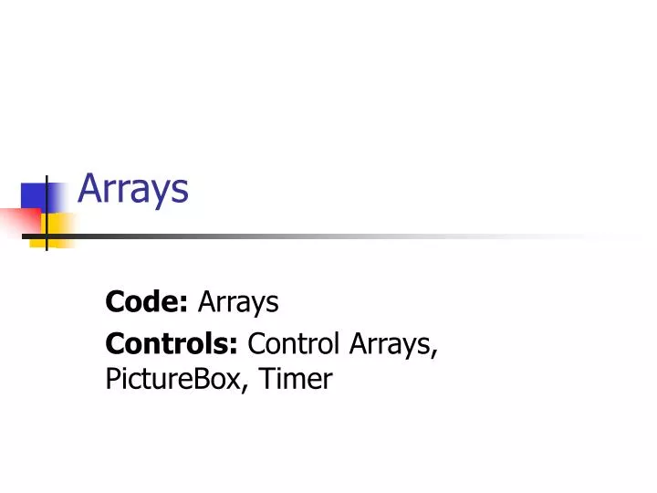 arrays