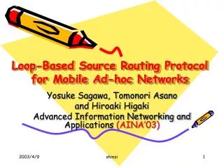 Loop-Based Source Routing Protocol for Mobile Ad-hoc Networks