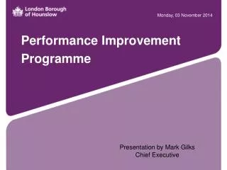 Performance Improvement Programme