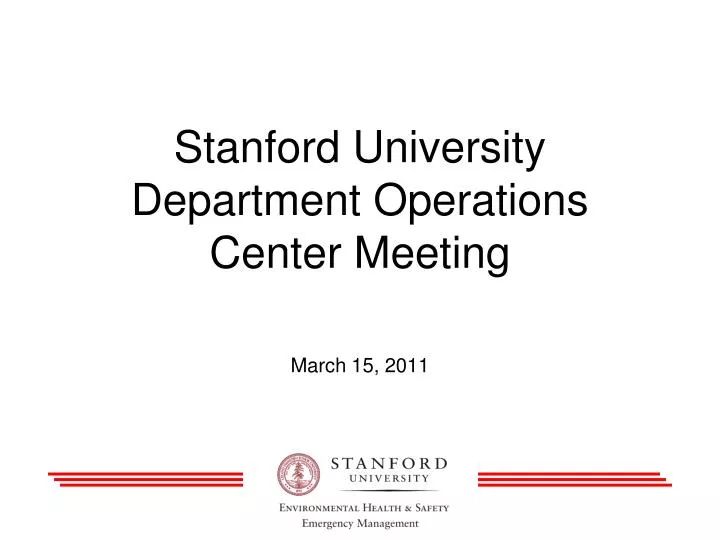 stanford university department operations center meeting