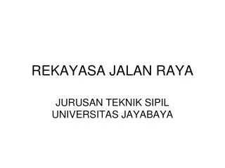 rekayasa jalan raya