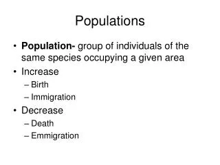 populations