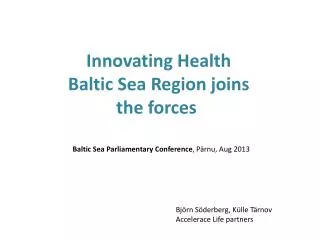 Innovating Health Baltic Sea Region joins the forces