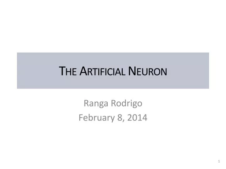 the artificial neuron