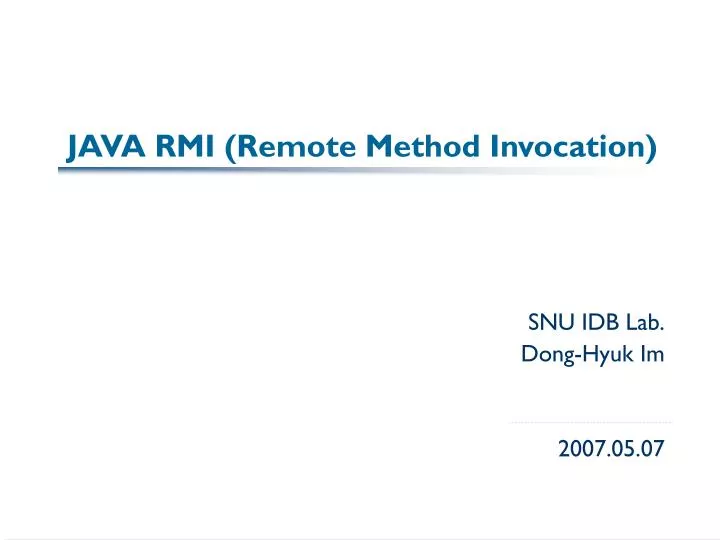 java rmi remote method invocation