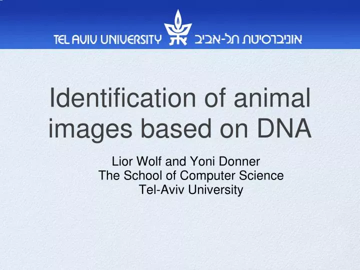 identification of animal images based on dna