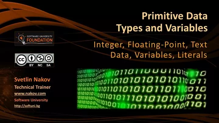 primitive data types and variables
