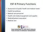 ESF-8 Primary Functions - slide 1