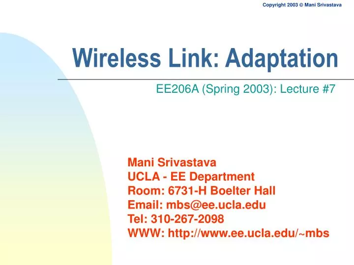 wireless link adaptation