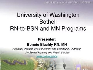 University of Washington Bothell RN-to-BSN and MN Programs