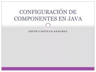 configuraci n de componentes en java