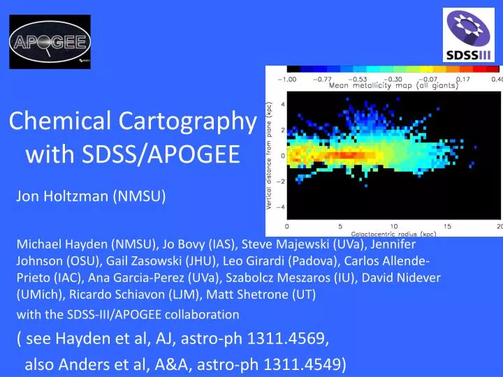 chemical cartography with sdss apogee
