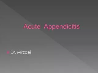 Acute Appendicitis