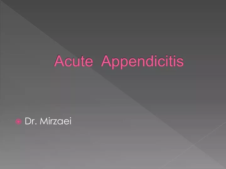 acute appendicitis