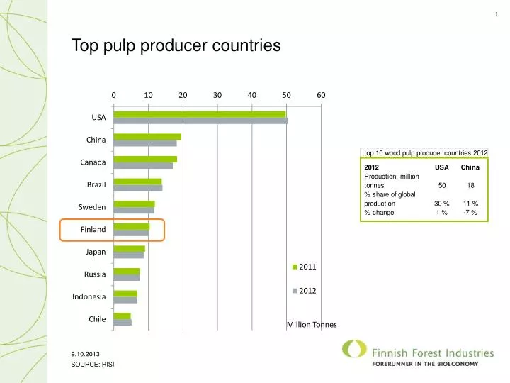 top pulp producer countries
