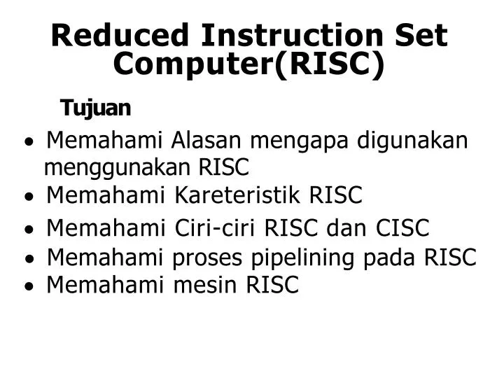 reduced instruction set computer risc