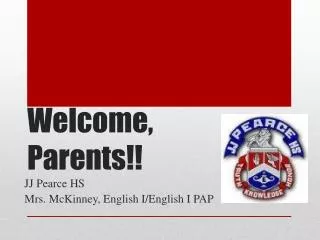 Welcome, Parents!!