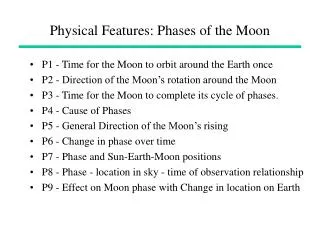 Physical Features: Phases of the Moon
