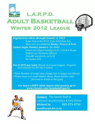 L.A.R.P.D. Adult Basketball Winter 2012 League